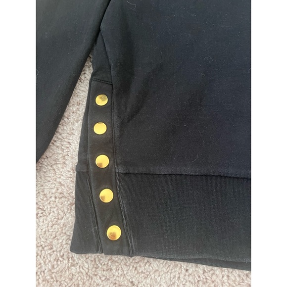 Varley Hardy Black Gold Buttons Crew Neck Sweatshirt With Logo on Back  Size S - Picture 6 of 9